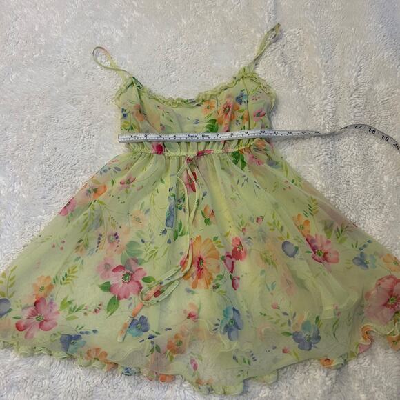 VTG Victoria's Secret Floral Babydoll Camisole Green Sheer Y2K Soft Coquette XS - Picture 4 of 5